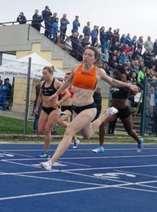Beatrice Fiorese (AV Despar) vittoriosa sui 100 metri a Bussolengo (ph. Passerini_FidalVeneto)