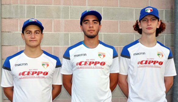 3 lanciatori U18 vittoriosi a Rovigo, Lorenzo Chessari, Giacomo Padilla e Davide Smaniotto