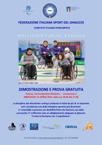 Dimostrazione di wheelchair curling a Padova